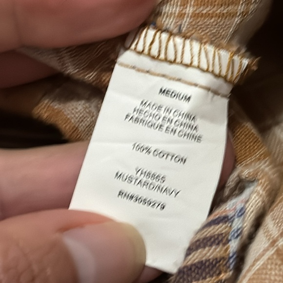 Thread & Supply Button up Shirt-Wmns Sz M-Brown Toned Plaid-Cotton-EUC - Picture 15 of 16
